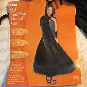 Black Velvet Hooded Cape, Witch